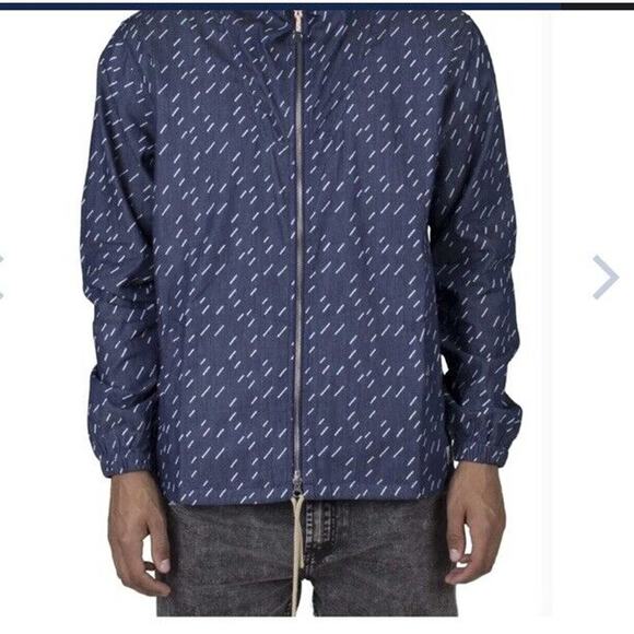 Altru Chambray rain drop men's new with tags hoodie zip up jacket - Picture 1 of 5